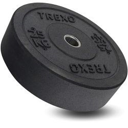 TREXO Olympic Bumper 25 kg halterschijf rubberen materiaal voor lange halter 50 mm diameter duurzame fitnessschijf krachttraining crossfit