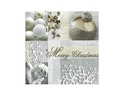 SERV.LUNCH CHRISTMAS IN SILVER 33x33cm. -20u.