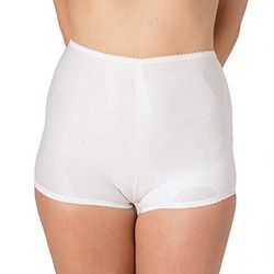 Ostomy vrouwelijk ondergoed met ingebouwde interne steunzak met nachtafvoer in wit - Shortie - MAAT 18 - LEFT POCKET