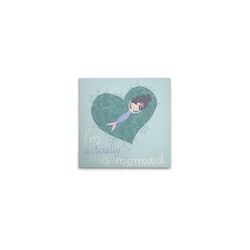 A.S. Création DD129406 Impression sur toile pour chambre d'enfant Motif sirène Bleu/vert 40 x 40 cm
