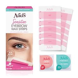 Nad's Eyebrow Wax Strips - Facial Hair Removal for Women - Brow Wax Kit, Eyebrow Shapers