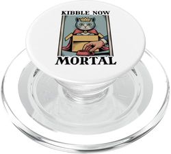 Gato divertido en caja de Kibble Now Mortal Cat Lover PopSockets PopGrip para MagSafe