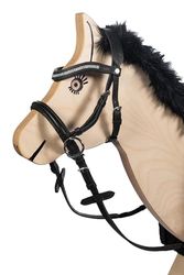 HKM 9209 Knitloze Trense Funny Horses - speelgoedscheider houten paarden zwart, Mini Shetty