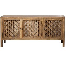 DRW Credenza, Legno, Naturale, 155x40x75cm