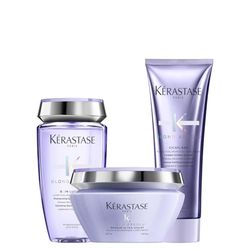 Kérastase, Blond Absolu, Routine Riparatrice, Per Capelli Biondi, Danneggiati, Decolorati & Sensibilizzati, Con Acido Ialuronico, Shampoo Bain Lumière + Maschera Ultra-Violet + Balsamo Cicaflash