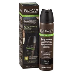 Bios Line BioKap Spray pour retouches de teinture, noir, pour recouvrir les racines en un instant, 75 ml