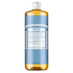 Dr Bronner's Baby Mild All-One Magic Soap, Made with Organic Oils, Used for Face, Hair, Babies, Laundry and Dishes, Certified fair Trade & Vegan Friendly, 945ml Recycled Bottle