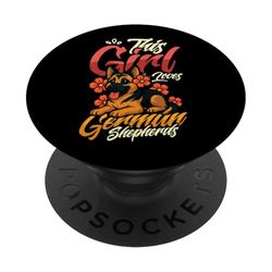Esta chica ama los pastores alemanes Perro Niñas Pastor alemán PopSockets PopGrip Adhesivo