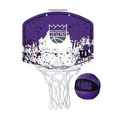 Wilson Minicanestro da Basket NBA TEAM MINI HOOP, Plastica, Bianco/Viola (Sacramento Kings)