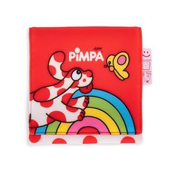 PIMPA - Estuche de Almacenamiento Oficial Pimpa, Bolsa de Tela, con Solapa Frontal y Cierre Práctico de Velcro, Interior Impermeable, Etiqueta de Nombre, Idea Regalo para Niña y Niño, 18 x 19H x 2 cm