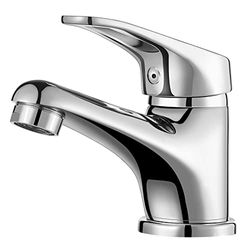 Cobbe Rubinetto da bagno per bagno,Rubinetto lavabo con tirante,Rubinetto per lavabo a risparmio d'acqua per acqua fredda e calda,Cromato