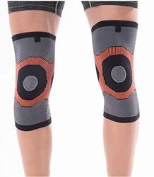 Amsahr Amsahr Nylon Spandex Knitted Compression Knee Support Brace Funda De Rodilla Elástica Transpirable - Pequeño 180 ml