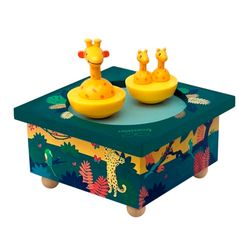 TROUSSELIER - Savane - Boîte à Musique Dancing - 2 Figurines Amovibles - Fonctionnement Simple - Musique Invitation to the Dance - Colori Vert