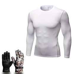 Abbigliamento sportivo aderente bianco per uomo e donna a maniche lunghe abbigliamento elastico fitness sci all'aperto moto elettrica veicolo