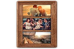 Zep BM364 Rhone Wooden Frame, Multiphoto Wall or Table for 3 Photos, Brown