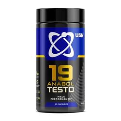 USN 19 Anabol Testosterone Support for Men – 90 Capsules – 3000mg Korean Ginseng, 1800mg D-Aspartic Acid, 600mg Tribulus Terrestris – Natural Testosterone Supplement for Energy, Muscle & Vitality