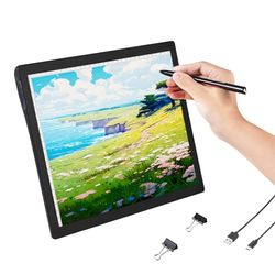 VEVOR Tablero de Luz Panel de Luz LED A4 con Brillo Regulable de 5 Niveles, Mesa de Luz Recargable para Trazado, Caja de Luz para Pintura con Diamantes, Animación, Bocetos, Dibujos, Estarcido, Negro