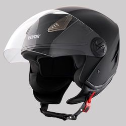 VEVOR Motorcycle Helmet, 3/4-Face, Smart Street ABS & High Density with Bluetooth Slot & Interchangeable Lens, ECE Approved Comfortable Motocross Helmet, Fit for Youth & Adults，S（55-56cm)