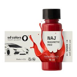 SD COLORS MAGNETIC RED NAJ New Touch Up Paint 15 ML REPAIR SCRATCH CHIP BRUSH COLOR CODE NAJ MAGNETIC RED (JUST PAINT)