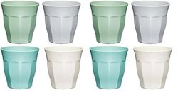 Colourworks Melamine Plastic Cups, Set of 4 Picnic Mugs, 280ml, Classic Colour (Pack of 2)