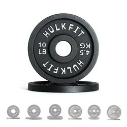 HulkFit Placa de acero olímpico de 2 pulgadas, par de 10 libras