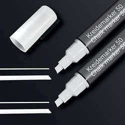 SIGEL BA184 Chalk Marker 50, chisel tip 1-5 mm, White, 2 Pieces