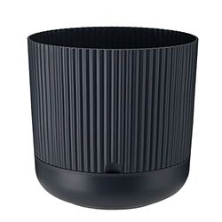 VERDENIA Nostalgia Blomkruka lätt blomkruka balkongblomkruka dekorativ kruka för växter för inomhus- och utomhusbruk, blomkruka av plast, rund, många färger, 14 x 14 x 13 cm, antracit