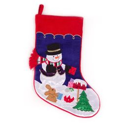 WeRChristmas Chaussette de noël Motif Bonhomme de Neige 42 cm – Argent