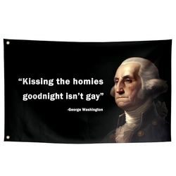 ToFlagify Bandiere divertenti con scritta "Kissing the Homies Goodnight" (lingua italiana non garantita) con citazione, da 0,9 x 1,5 m, per camera da letto, dormitorio, camera da letto, uomo, grotta,