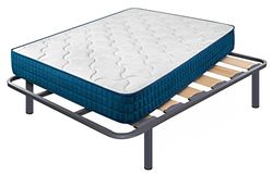 Cama express Colchón Viscoelástico Royal Memory + Somier Zeus con 4 Patas 25 cm, Medida : 135 x 200 cm