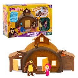 Masha & Michka, Michka's House, 2 figuren inbegrepen, en 15 accessoires, speelgoed voor kinderen vanaf 3 jaar, MHA22