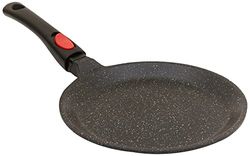 Kamberg Frigideira para crepes 24 cm, cabo removível, alumínio fundido, revestimento de pedra antiaderente, todos os incêndios, incluindo indução, sem PFOA
