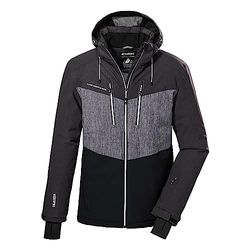 killtec Uomo Giacca da sci/giacca funzionale con cappuccio staccabile con cerniera e ghetta antineve KSW 45 MN SKI JCKT, dark anthracite, 3XL, 38699-000