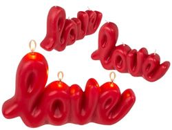 Bougie rouge Love environ 20 x 3,8 x 11,8 cm