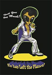 Heart Rock Bandiera Originale Elvis Alien, Tessuto, Multicolore, 110x75x0.1 cm