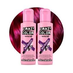 Crazy Color Vibrant Bordeaux Semi-Permanent Duo Hair Dye. Highly Pigmented Plum Wine Conditioning & Oil Nourishing Vegan Formula | No Bleach or Ammonia | 200ml