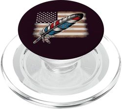 Orgullo Nativo Pluma Americana PopSockets PopGrip para MagSafe