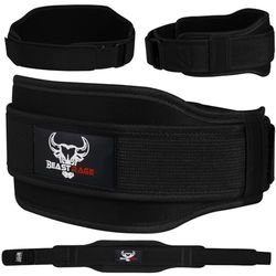 Gewichthefriem, dubbele sterkte, 5,5, gewatteerde neopreen rug, sportschool, bodybuilding, deadlifts, lifting, oefening, fitness, work-out, riemen voor heren en dames, lendentraining,