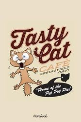 Tasty Cat Cafe Notebook: Matte Finish Cover, Diary, 6x9 120 Pages, Planner, Lined College Ruled Paper, Journal