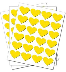 1000 Yellow Hearts - Removable Self Adhesive Waterproof Durable Vinyl Stickers - Digitally Cut to The Sticker Shape - Size 20mm