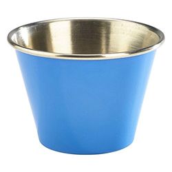 Genware NEV-RAMST2BL - Ramekin in acciaio inox, 70,9 g, colore: Blu