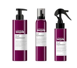 L'Oréal Professionnel, Trio Leave-In Boucles Définies & Ravivées sans Effet Carton pour Cheveux Ondulés/Bouclés/Frisés, Gelée Coiffante & Mousse Sans Alcool + Spray Raviveur Sans Silicone