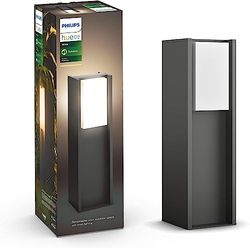 Philips Hue Turaco White LED Smart Outdoor Pedestal Light, For Garden and Patio. Works with Alexa, Google Assistant and Apple HomeKit