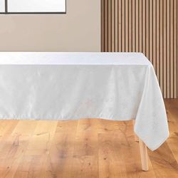 douceur d'intérieur, Rektangulär bordsduk (140 x 240 cm) flinga vit, jacquard