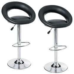 Set van 2 barkrukken Sasha kleur zwart | L 47 x B 52,5 x H 80 cm