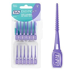 Stick interdentale TePe EasyPick, Viola, ISO XL, 36pz, rimozione placca, pulizia interdentale efficace, stick interdentale duraturo per spazi larghi, contenitore tascabile incluso