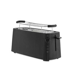 Alessi MDL15 B/UK Long Double Compartment Toaster, Stainless Steel, Black