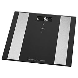 ProfiCare PC-PW 3007 FA 8 in1 Bilancia pesapersone elettronica in vetro con inserto in acciaio inox, display LCD multifunzione, sensore touch
