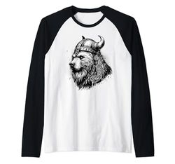 Oso Vikingo Guerrero Odin Berserker Oso Nórdico Guerrero Camiseta Manga Raglan