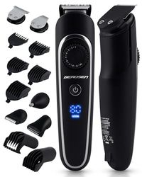 Berdsen Rasoio professionale 6 in 1, rasoio elettrico da uomo, con 6 testine intercambiabili e 7 pettini, nero